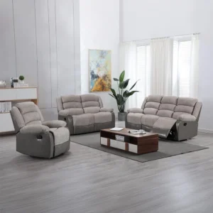 Greensboro 3+2+1 Fabric Manual Motion Recliner - Dark Grey