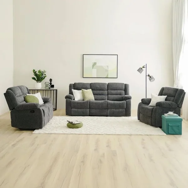 Allende 3+2+1 Fabric Motion Recliner - Smoke Grey