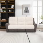 Trifecta 3+2+1 Fabric Power Glider Recliner - Light Beige / Brown