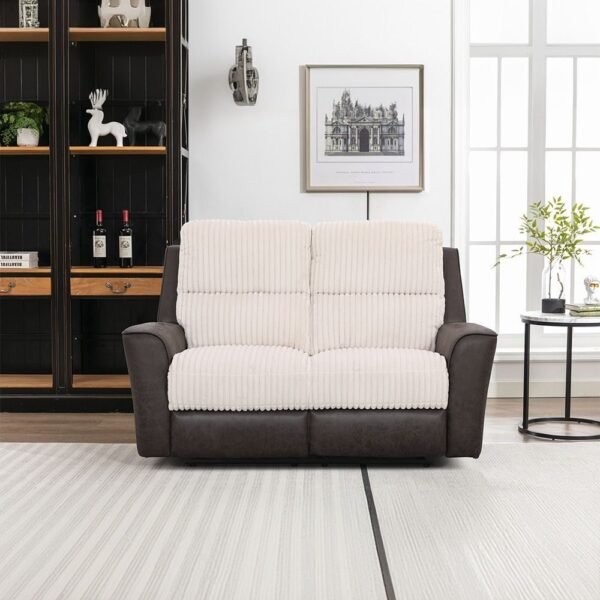 Trifecta 3+2+1 Fabric Power Glider Recliner - Light Beige / Brown