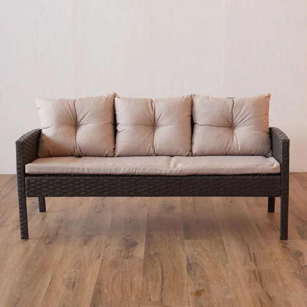 New Sara 7-Seater Sofa Set - Dark Brown/Beige