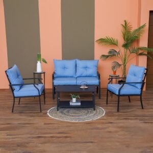 Amy 4-Seater Outdoor Sofa Set - Blue