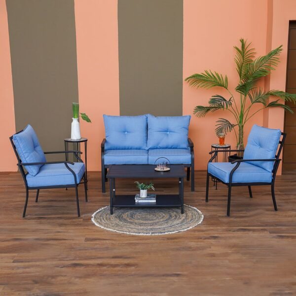 Amy 4-Seater Outdoor Sofa Set - Blue
