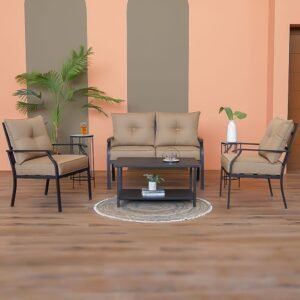 Amy 4-Seater Outdoor Sofa Set - Beige