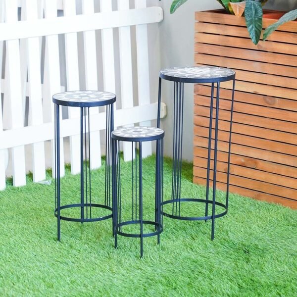 Nesting Stool – Set of 3 – Mosaic Design - 30X30X66CM, 25X25X57, 20X20X48CM