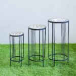 Nesting Stool – Set of 3 – Mosaic Design - 30X30X66CM, 25X25X57, 20X20X48CM