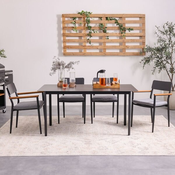 Sylas 1 + 6-Seater Dining Set - Grey/Black