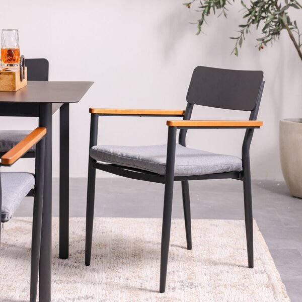 Sylas 1 + 6-Seater Dining Set - Grey/Black