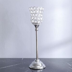 Aleeza Candle Holder Chrome 10.5x10.5x42 Cm
