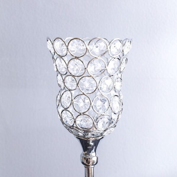 Aleeza Candle Holder Chrome 10.5x10.5x42 Cm