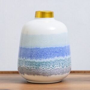 Cellena Seaview Vase White,Blue,Gold 20.2X20.2X26CM