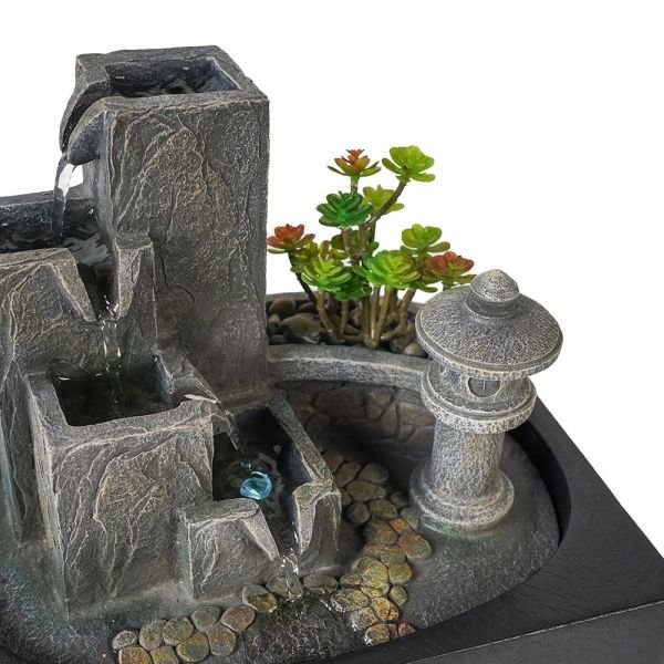 Stalaca Geomantic Fountain W/1 Head White Light and pump, 29x21x26cm 1201139L