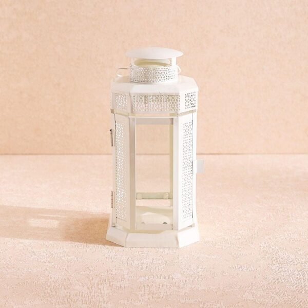Sahara Decorative Filigree Lantern - White