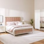 Hernan 180x200 King Bed - White Glossy/Golden