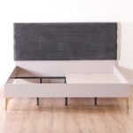 Helen 180X200 King Bed + 2 Night Stand - Grey / Gold