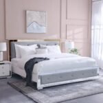 Ezekiel 180x200 King Bed - White/Silver