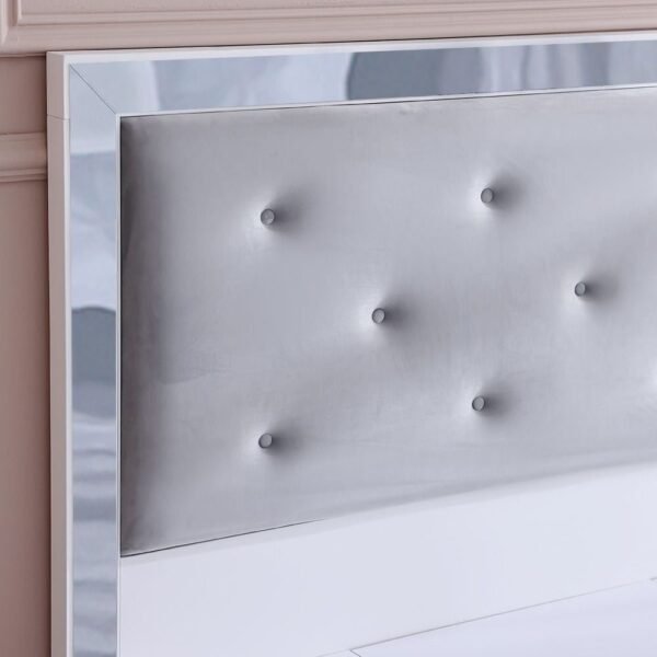 Ezekiel 180x200 King Bed - White/Silver