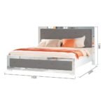 Ezekiel 180x200 King Bed - White/Silver