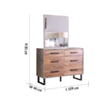 Norden 180x200 King Bed - Beige/Walnut