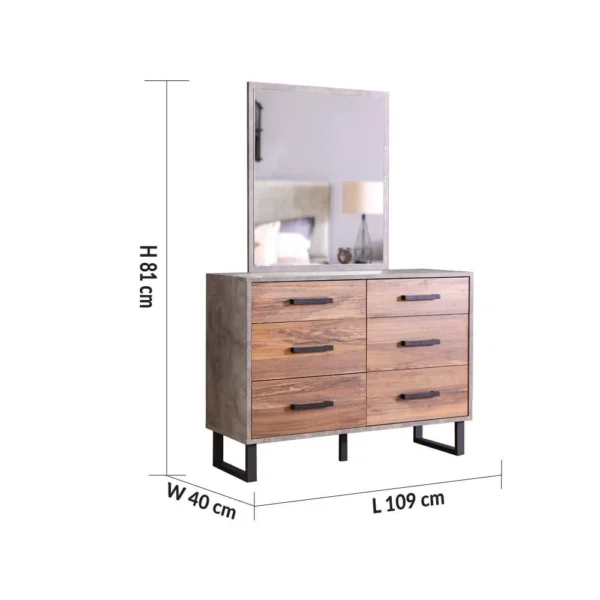 Norden 180x200 King Bed - Beige/Walnut