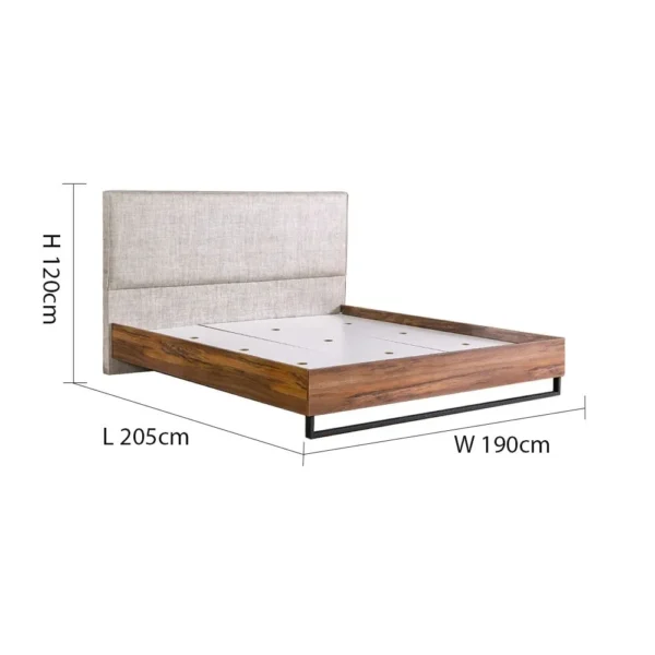 Norden 180x200 King Bed - Beige/Walnut
