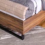 Norden 180x200 King Bed - Beige/Walnut