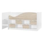 Kinder 90x190 Cabin Bed with Storage - White & Sonoma Oak