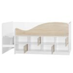 Kinder 90x190 Cabin Bed with Storage - White & Sonoma Oak