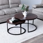 Jaguar Coffee Table - Set of 2 - Walnut/Black
