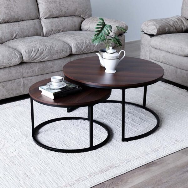 Jaguar Coffee Table - Set of 2 - Walnut/Black