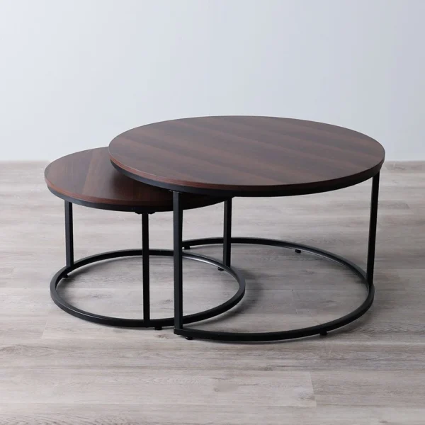 Jaguar Coffee Table - Set of 2 - Walnut/Black