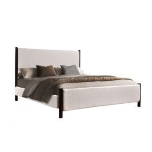 Goleta 180x200 King Bed - Ivory/Dark Brown