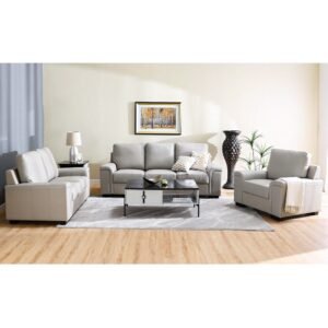 Vegas 3+2+1 Half Leather Sofa-Grey