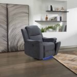 Piper 3+2+1 Electric Motion Fabric Recliner with LED & Cup Holder - Grey
