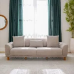 Parma 3+3+1+1 Seater Fabric Sofa Set - Light Brown