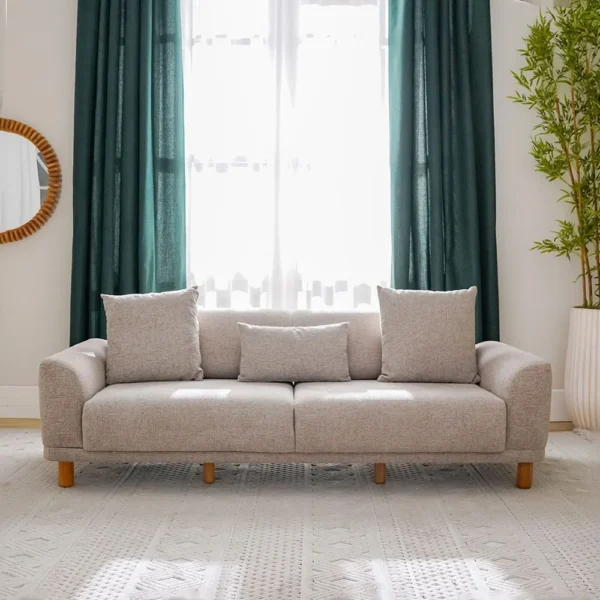 Parma 3+3+1+1 Seater Fabric Sofa Set - Light Brown