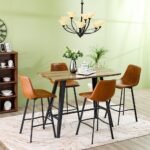 Gideon 1+4 Dining Set - Natural Oak / Brown