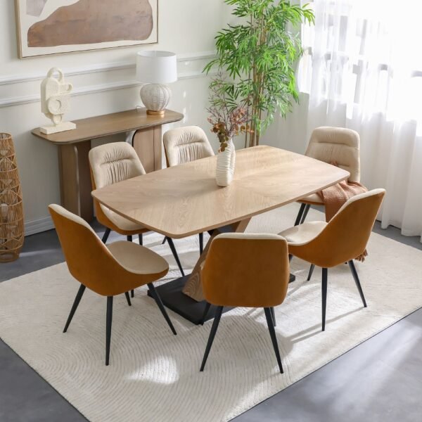 Weller 6-Seater Dining Set - Oak/Black