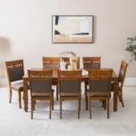 Tobago 1+8 Dining Set - Burnish Oak/Dark Brown