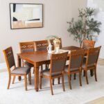 Tobago 1+8 Dining Set - Burnish Oak/Dark Brown