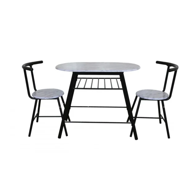Pancho 1+2 Dining Set - Black/White