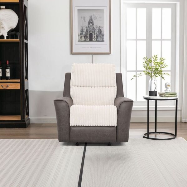 Trifecta 3+2+1 Fabric Power Glider Recliner - Light Beige / Brown