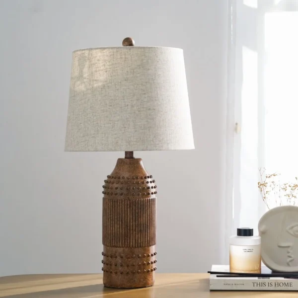 Hugo Poly Resin Table Lamp - Brown - L33xW 33xH61 cm
