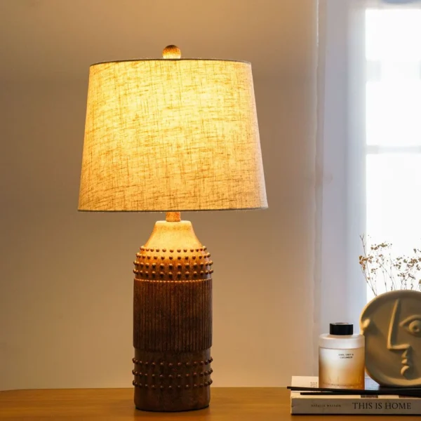 Hugo Poly Resin Table Lamp - Brown - L33xW 33xH61 cm