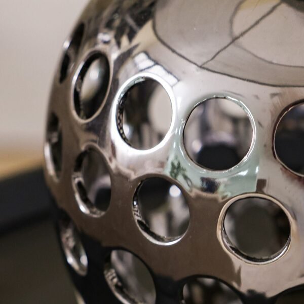 Hugo Stainless Steel Table Lamp - Silver - 28x28x45.5 cm