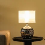 Hugo Stainless Steel Table Lamp - Silver - 28x28x45.5 cm