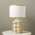 Hugo Ceramic Table Lamp - White - 28x28x47 cm