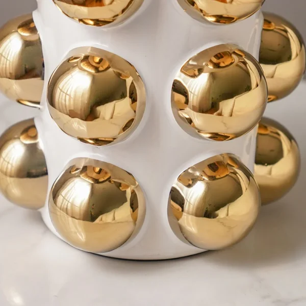 Hugo Ceramic Table Lamp - White - 28x28x47 cm