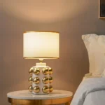 Hugo Ceramic Table Lamp - White - 28x28x47 cm