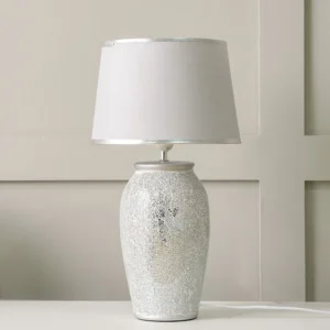 Hugo Ceramic Table Lamp - Silver - 30x30x53 cm